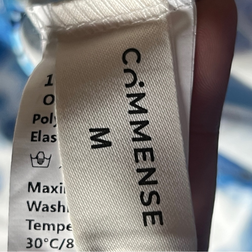 Floral Blue and White Strapless Dress Maxi Commense Medium - Picture 6 of 6